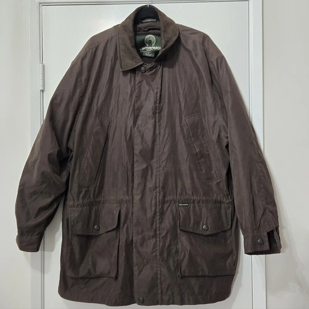 Weatherproof Faux Suede Jacket Brown XL Men’s Vintage Quilted Lining Fleece Coat - Picture 11 of 14